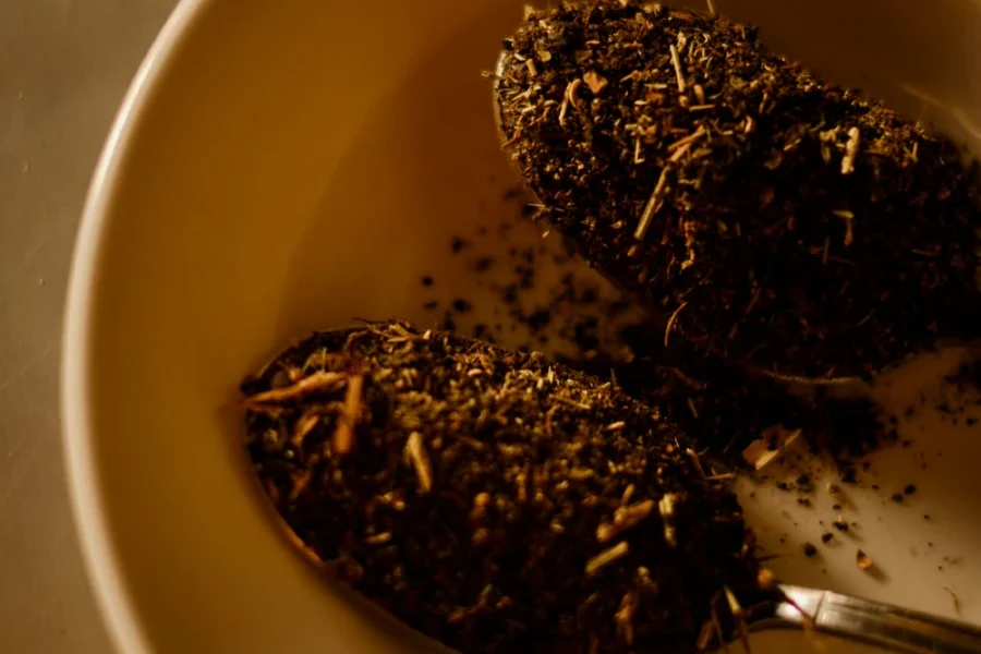 Ashwagandha root powder in a bowl